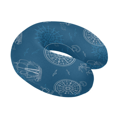 Nautical Pattern Print Design A04 U-Shaped Travel Neck Pillow
