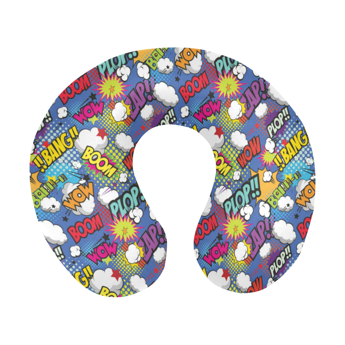 Comic Book Pattern Print Design 02 U-Shaped Travel Neck Pillow