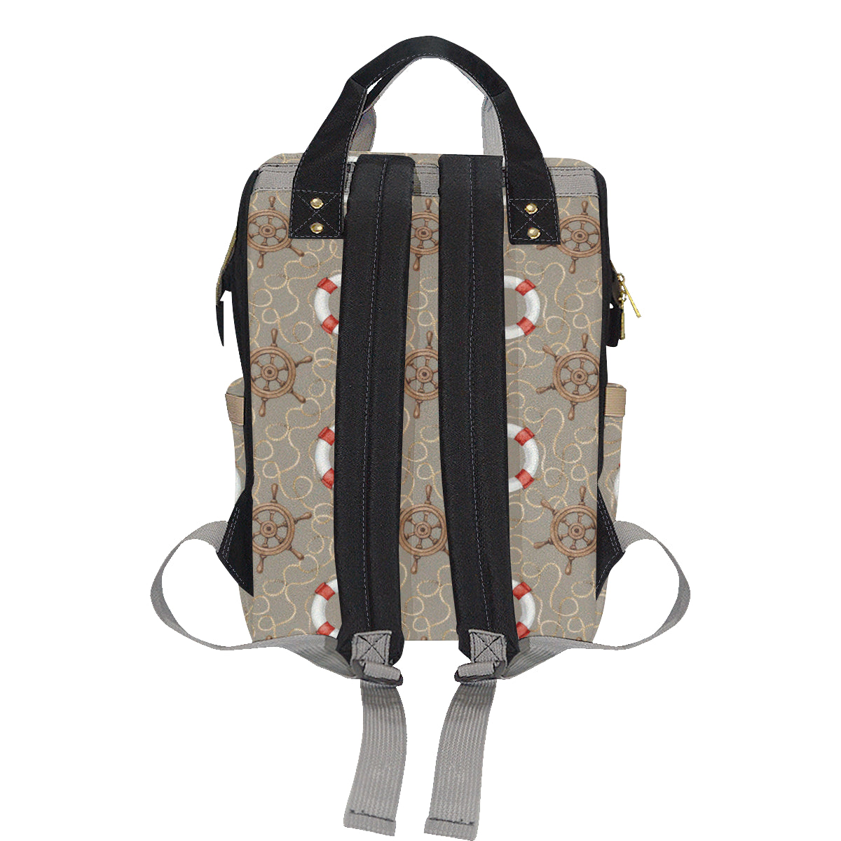 Nautical Pattern Print Design A02 Diaper Bag Backpack