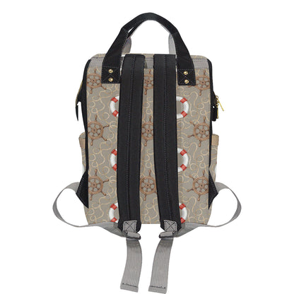 Nautical Pattern Print Design A02 Diaper Bag Backpack