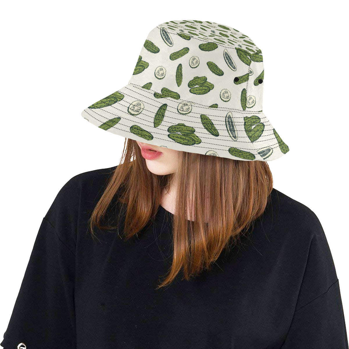 Cucumber Pattern Print Design CC05 Unisex Bucket Hat
