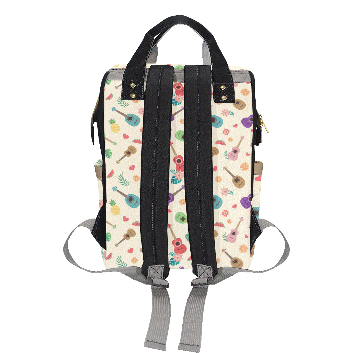 Ukulele Pattern Print Design 01 Diaper Bag Backpack