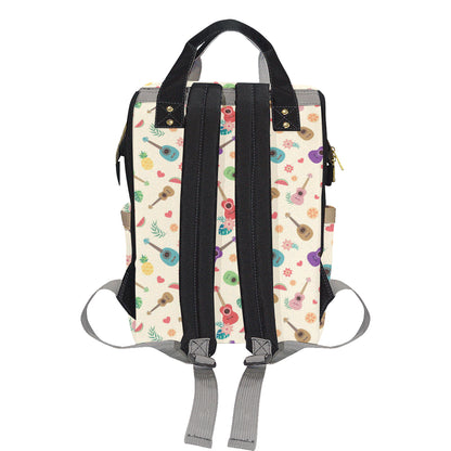 Ukulele Pattern Print Design 01 Diaper Bag Backpack