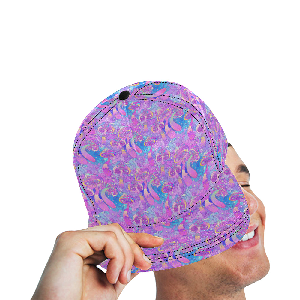 Psychedelic Trippy Mushroom Print Snapback Cap