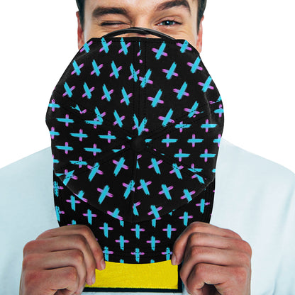 Christian Cross neon Pattern Snapback Cap