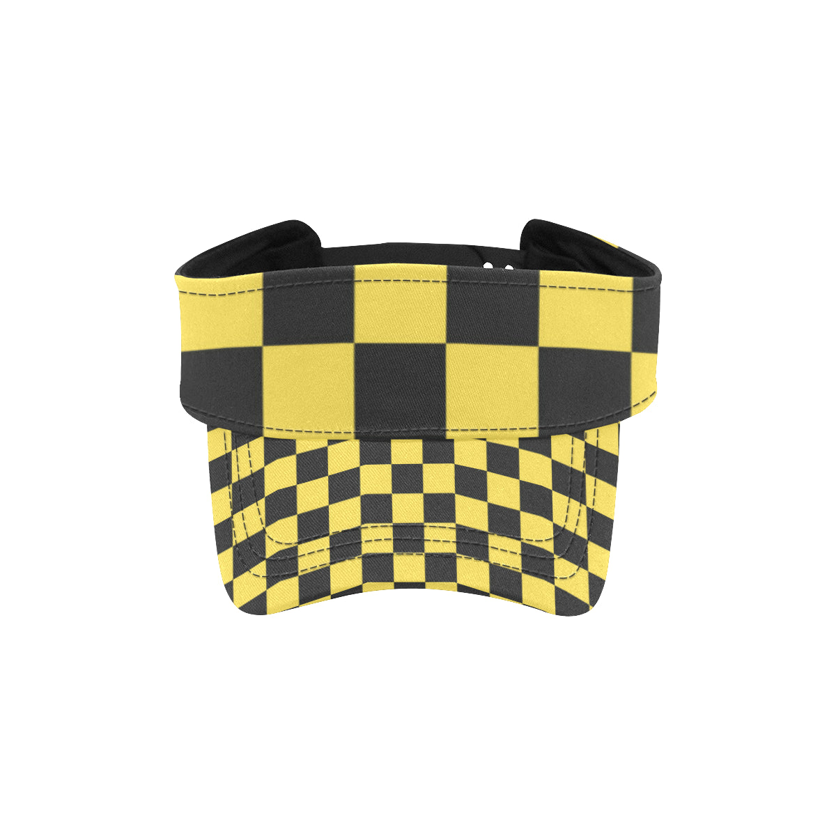 Checkered Yellow Pattern Print Design 03 Unisex Sun Visor