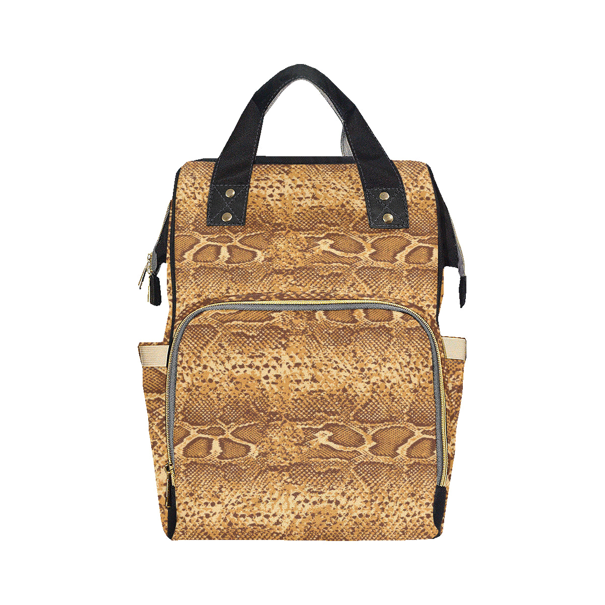 Python Brown Pattern Print Design A03 Diaper Bag Backpack