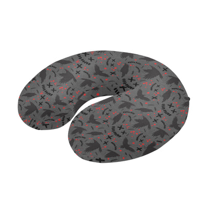 Crow Pattern Print Design 02 U-Shaped Travel Neck Pillow