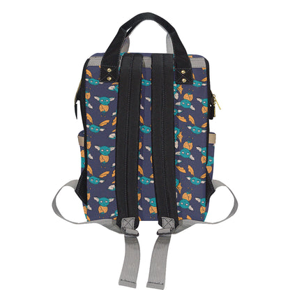 Bat Pattern Print Design 07 Diaper Bag Backpack