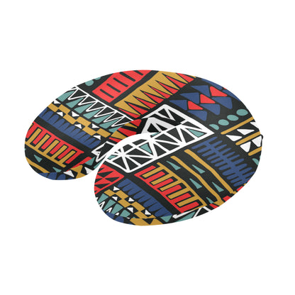 Kente Pattern Print Design 02 U-Shaped Travel Neck Pillow