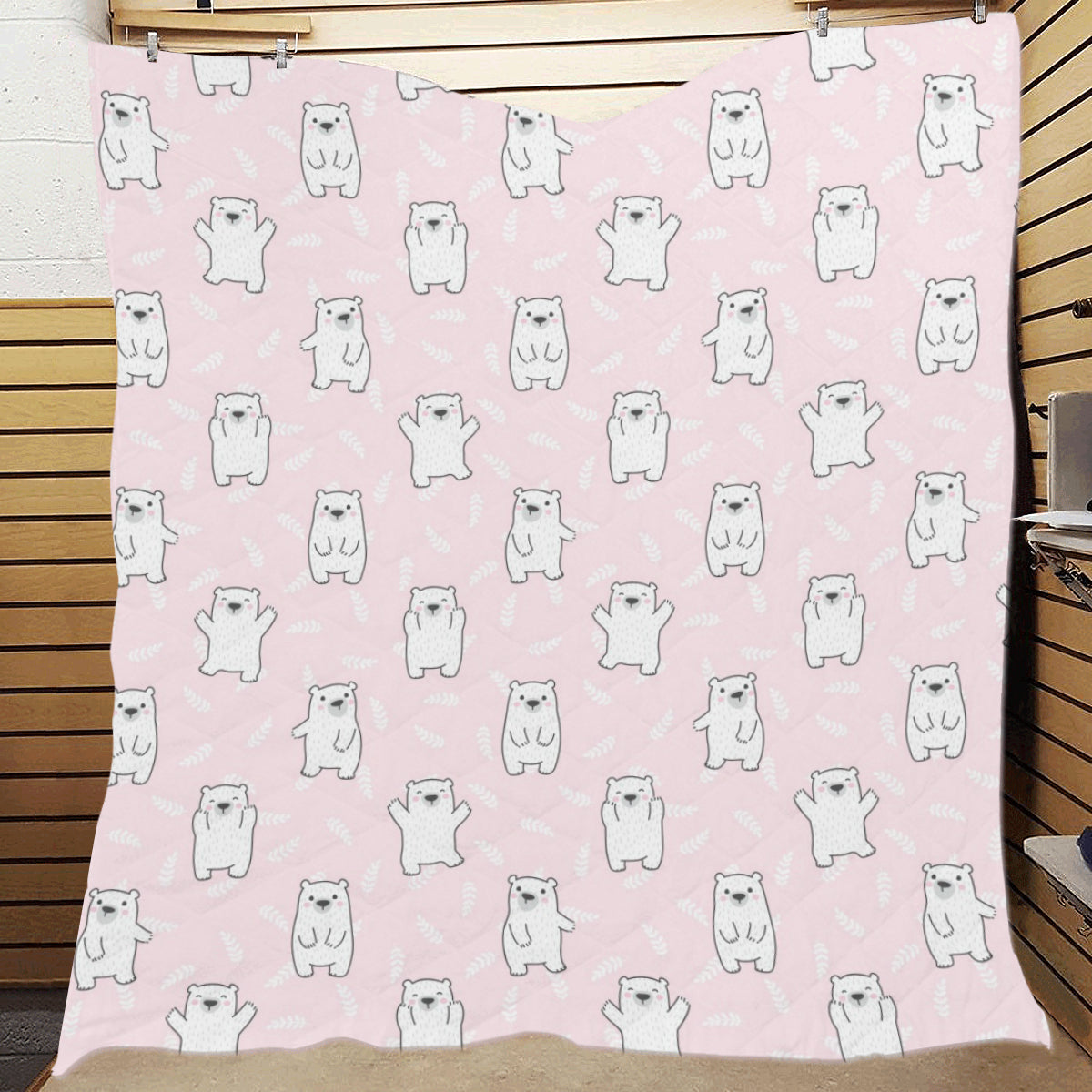 Polar Bear Pattern Print Design PB09 Premium Quilt