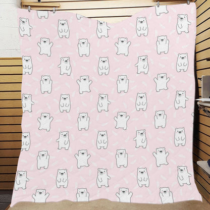 Polar Bear Pattern Print Design PB09 Premium Quilt