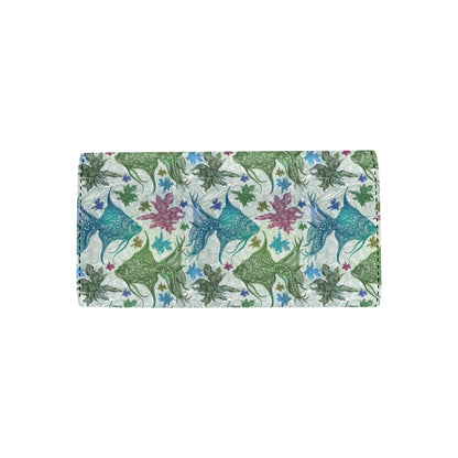 Angelfish Tribal Pattern Print Design 01 Women's Trifold Wallet
