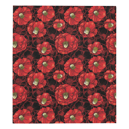 Camellia Pattern Print Design CM06 Premium Quilt