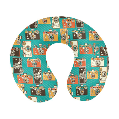 Camera Pattern Print Design 02 U-Shaped Travel Neck Pillow
