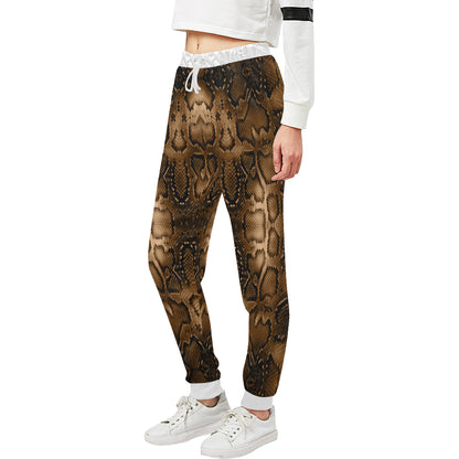 Snake Skin Brown Print Unisex Sweatpants