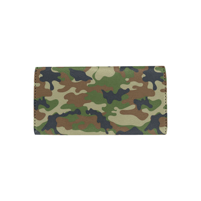 Army Camouflage Pattern Print Design 01 Women's Trifold Wallet