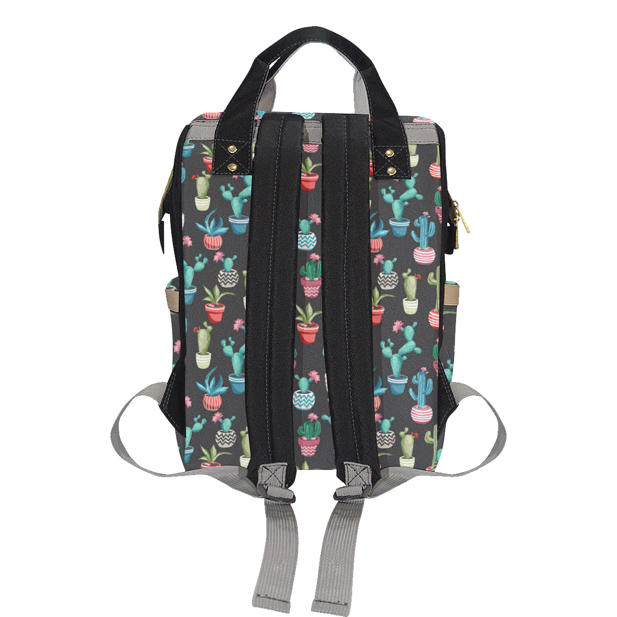 Cactus Pattern Print Design 02 Diaper Bag Backpack
