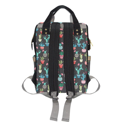 Cactus Pattern Print Design 02 Diaper Bag Backpack