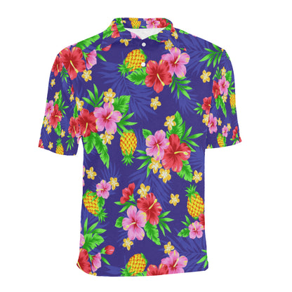 Hawaiian Themed Pattern Print Design H05 Men Polo Shirt
