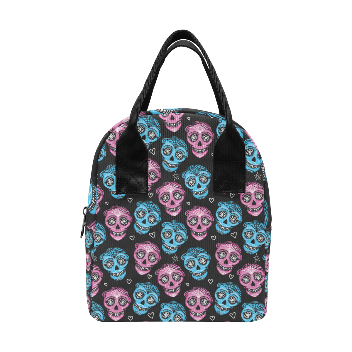 Day of the Dead Skull Print Pattern Insulated Lunch Bag
