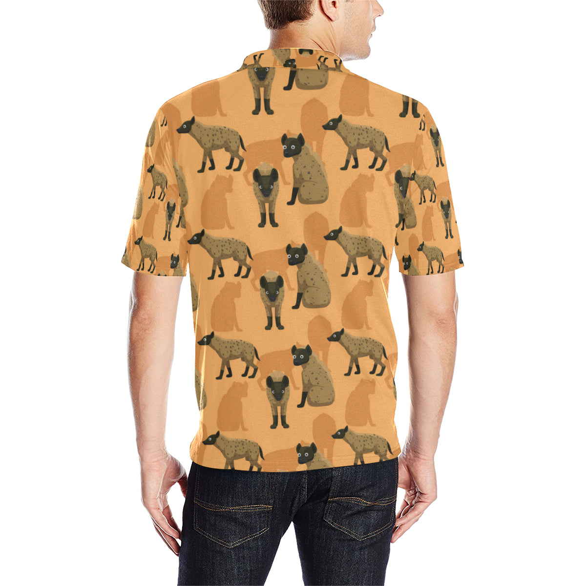 Hyena Pattern Print Design 01 Men Polo Shirt