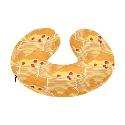 Pancake Pattern Print Design A04 U-Shaped Travel Neck Pillow