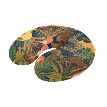 Kangaroos Pattern Print Design 07 U-Shaped Travel Neck Pillow