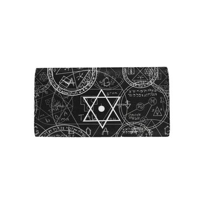 Pentagram Pattern Print Design A01 Women's Trifold Wallet
