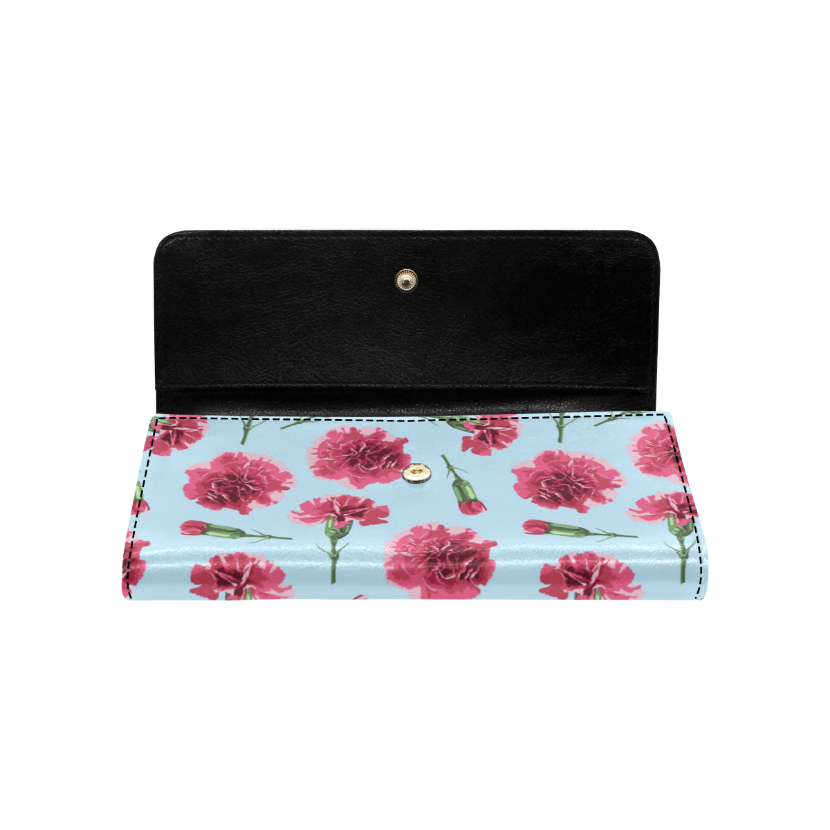 Carnations Pattern Print Design CN01 Women's Trifold Wallet