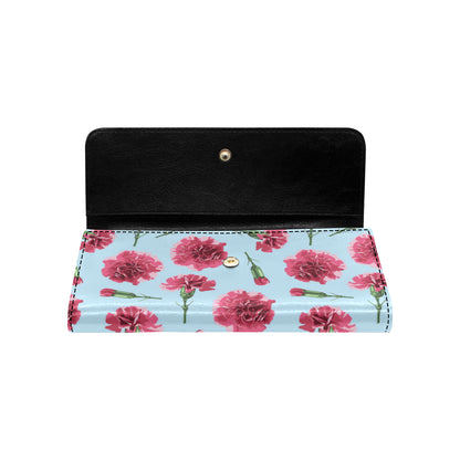 Carnations Pattern Print Design CN01 Women's Trifold Wallet