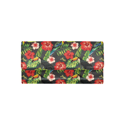 Tropical Flower Pattern Print Design TF04 Women's Trifold Wallet