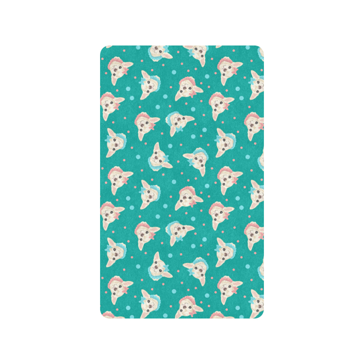 Chihuahua Polka Dot Pattern Rubber Doormat
