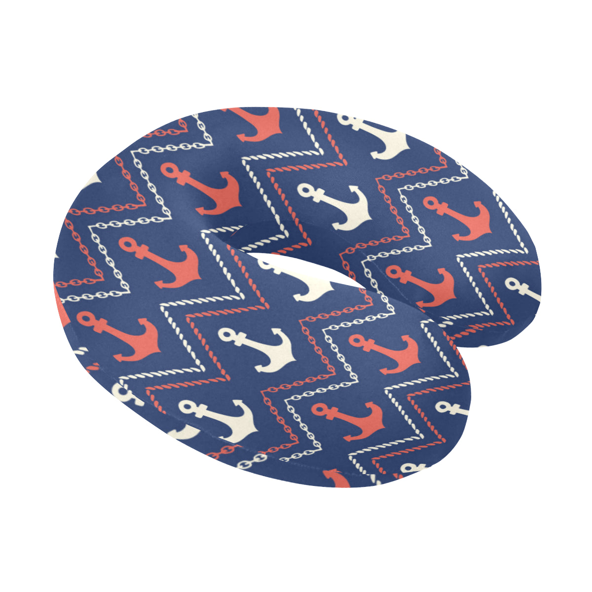Anchor Pattern Print Design 07 U-Shaped Travel Neck Pillow