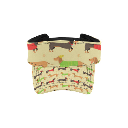 Dachshund Pattern Print Design 06 Unisex Sun Visor