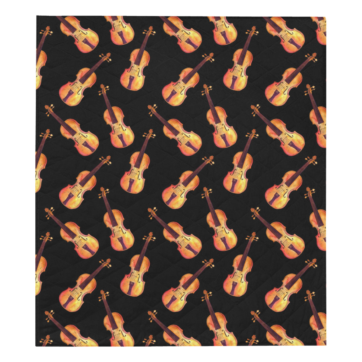 Violin Pattern Print Design 04 Premium Quilt