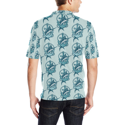 Swordfish Pattern Print Design 03 Men Polo Shirt