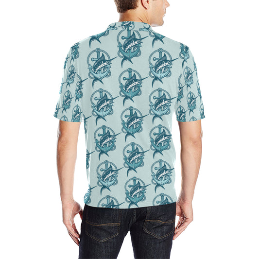 Swordfish Pattern Print Design 03 Men Polo Shirt