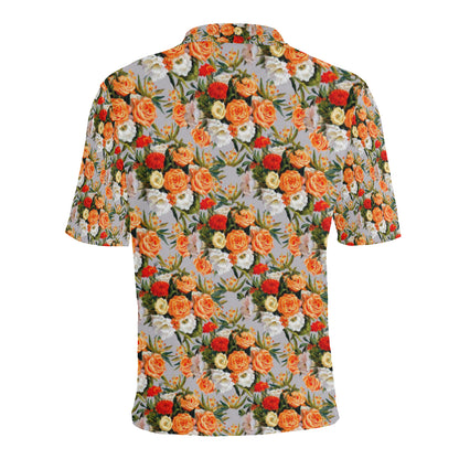 Lisianthus Pattern Print Design LT04 Men Polo Shirt