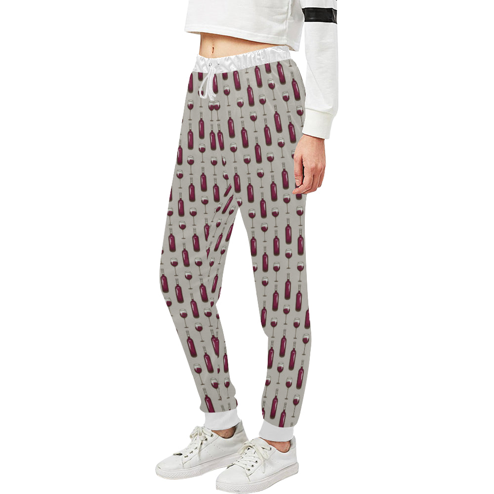 Wine Bottle Pattern Print Unisex Sweatpants