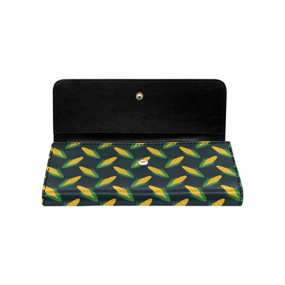 Corn Pattern Print Design 02 Women's Trifold Wallet