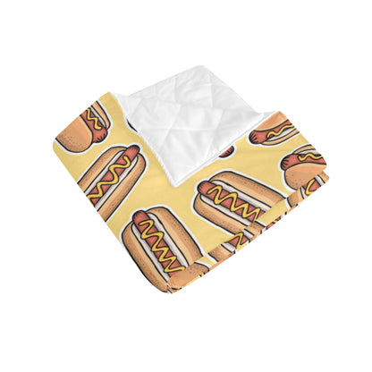 Hot Dog Pattern Print Design 01 Premium Quilt