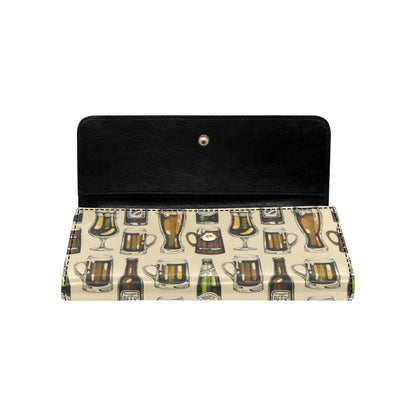 Beer Pattern Print Design 04 Women's Trifold Wallet