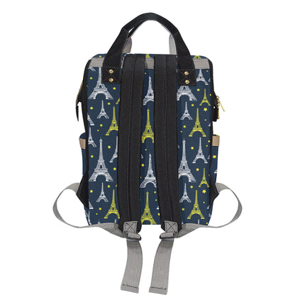 Eiffel Tower Star Print Diaper Bag Backpack