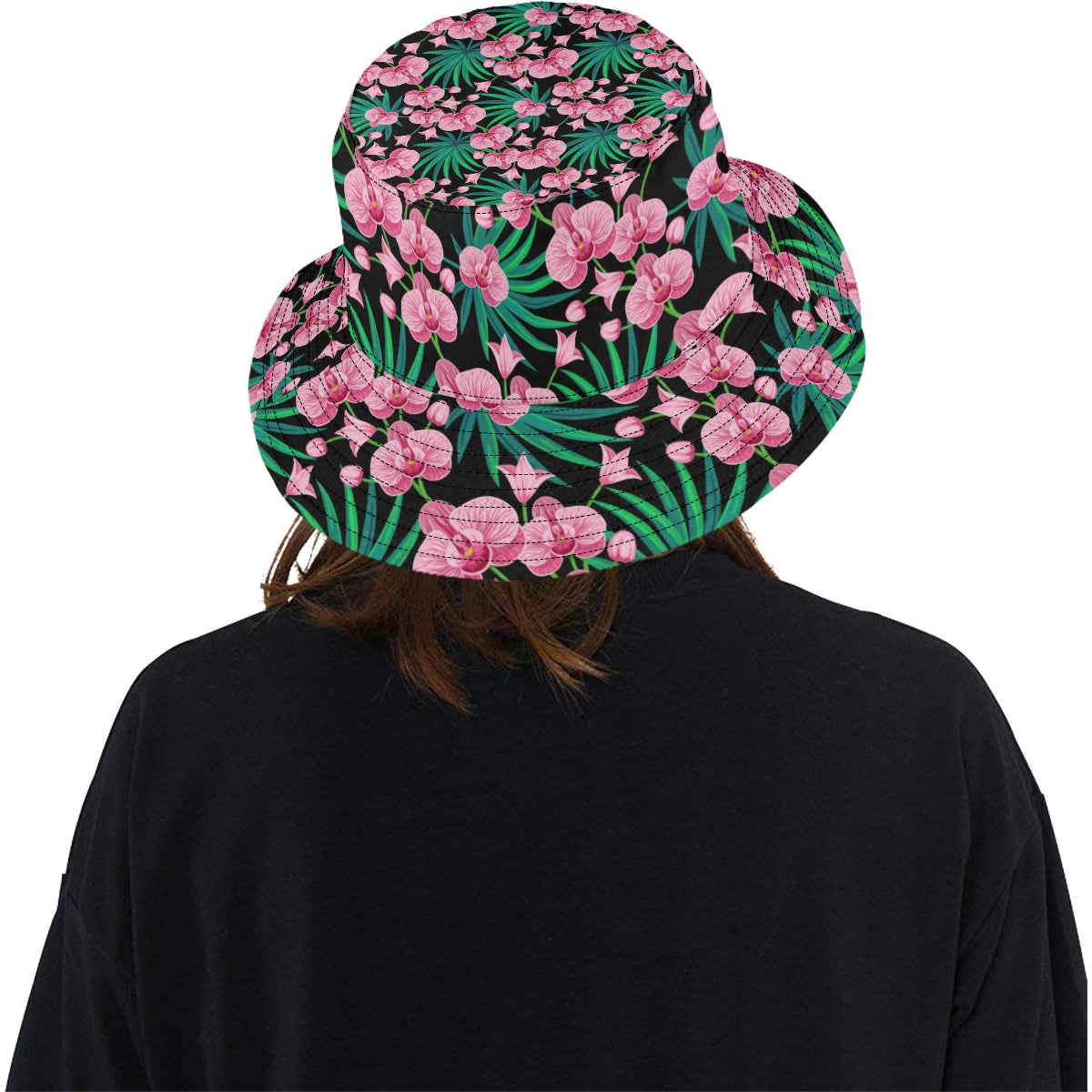 Orchid Pink Pattern Print Design OR06 Unisex Bucket Hat