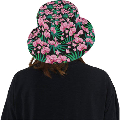 Orchid Pink Pattern Print Design OR06 Unisex Bucket Hat