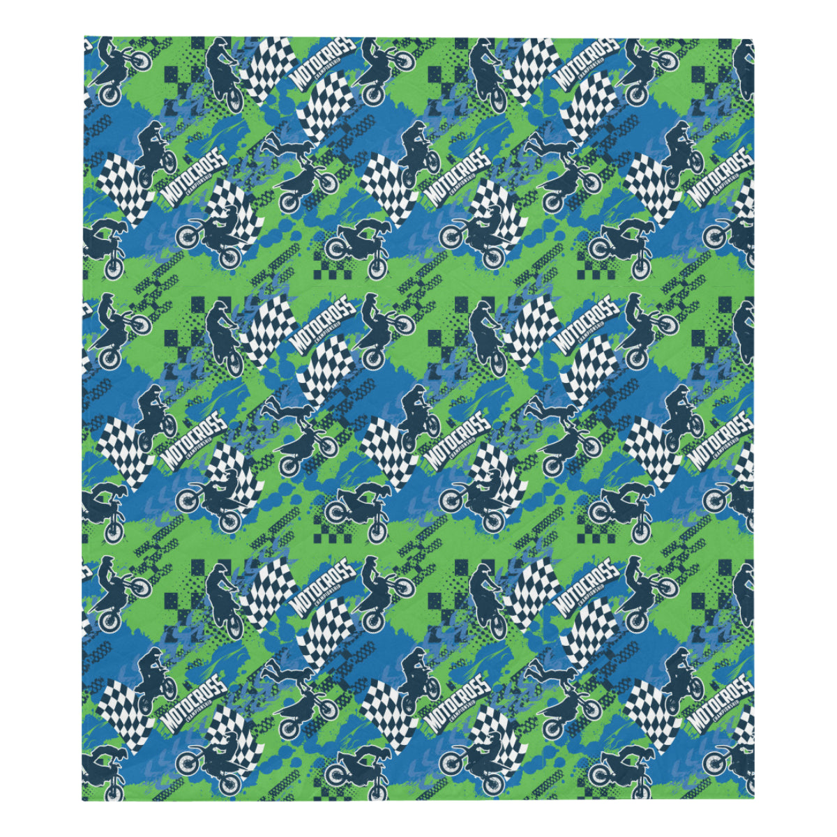 Motocross Pattern Print Design 04 Premium Quilt