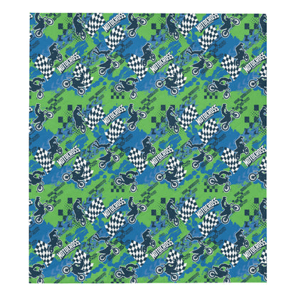 Motocross Pattern Print Design 04 Premium Quilt