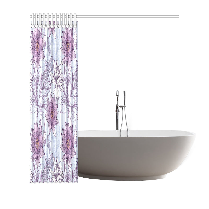 Water Lily Pattern Print Design WL01 Shower Curtain