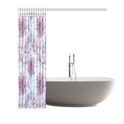 Water Lily Pattern Print Design WL01 Shower Curtain